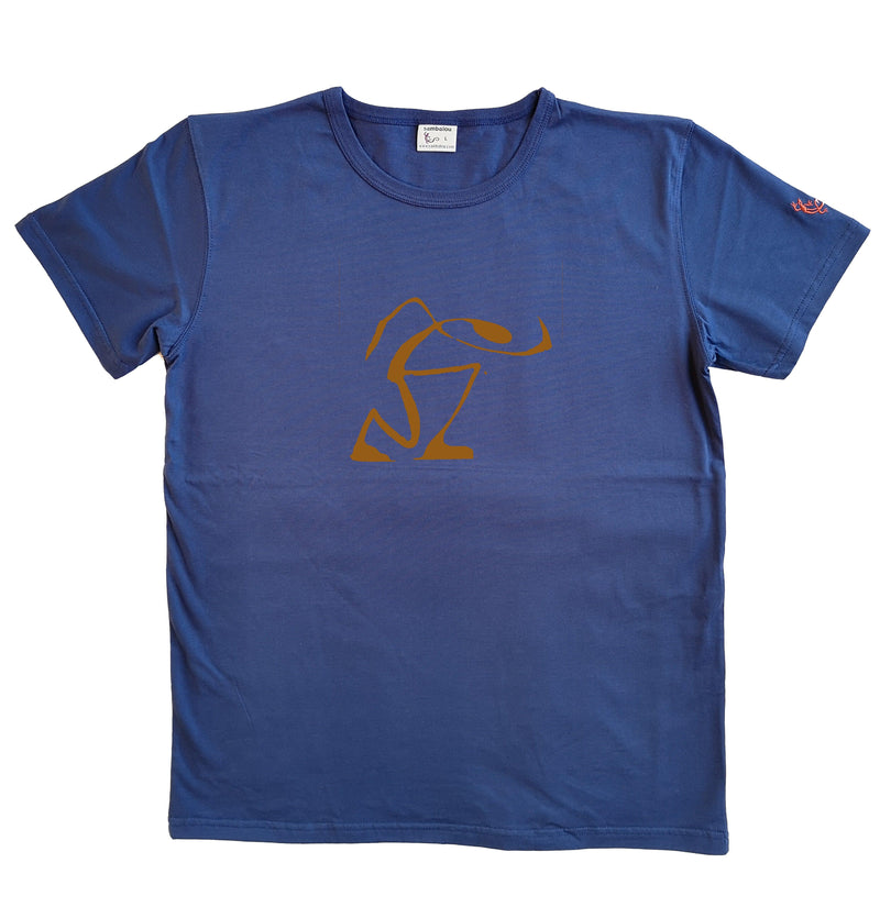 Marcheur ocre - T-shirt homme  bleu marine 