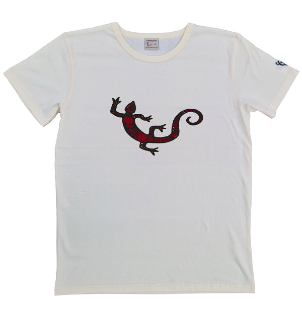 salamandre 2 couleurs - T-shirt homme blanc cassé
