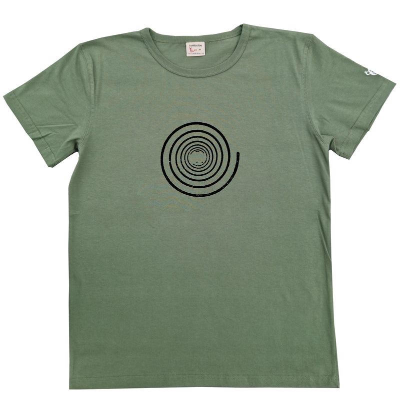 Spirale simple - T-shirt homme bio Sambalou couleur vert kaki