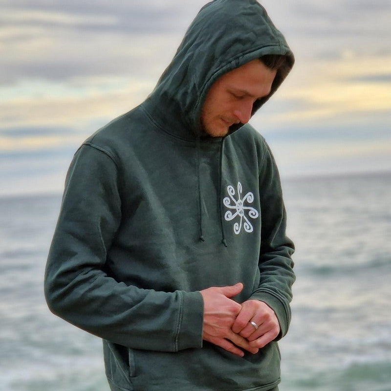 photo sweatshirt bio sambalou modèle vert forest dogon fleur - fond ocean