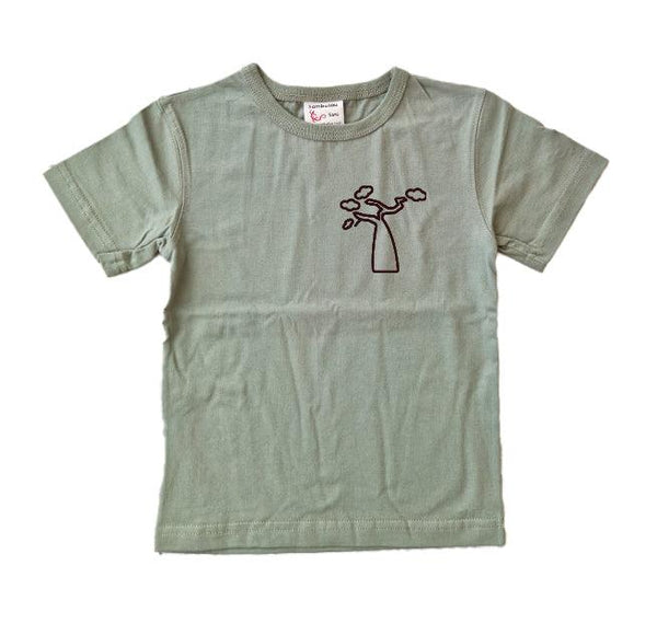 t-shirt enfant sambalou couleur vert olive motif baobab pochette
