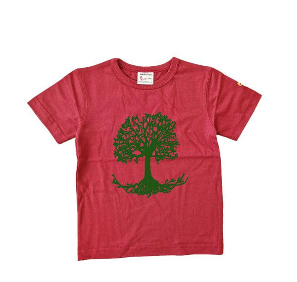 t-shirt enfant sambalou rouge arbre de vie