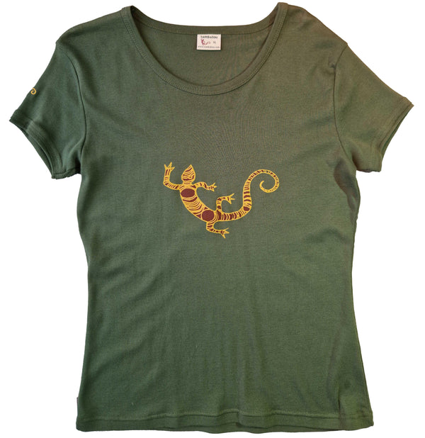 salamandre 2 couleurs - t-shirt femme roxanne couleur vert kaki