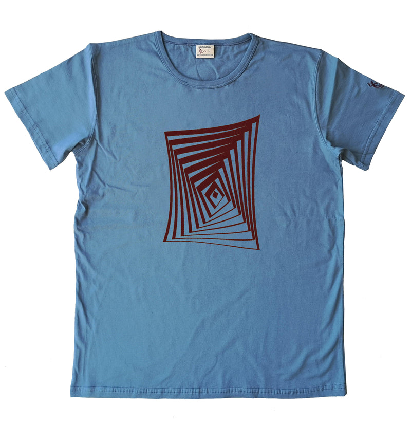 Spiralsquar brun T-shirt homme bleu gris 2020