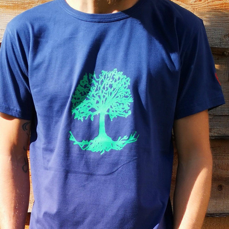 photo t-shirt sambalou arbre baum - couleur bleu marine - ct-shirt en coton biologique