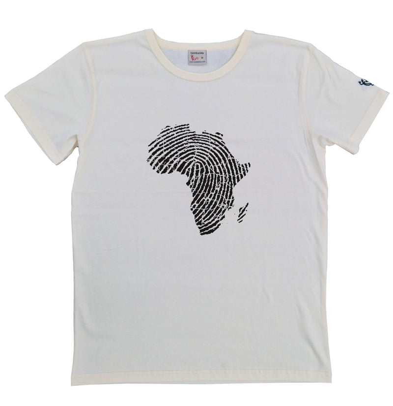 t-shirt sambalou blanc  - empreinte africaine