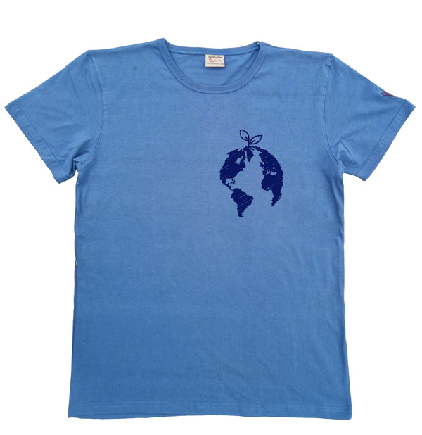 T-shirt homme bio Sambalou couleur bleu gris - apple world