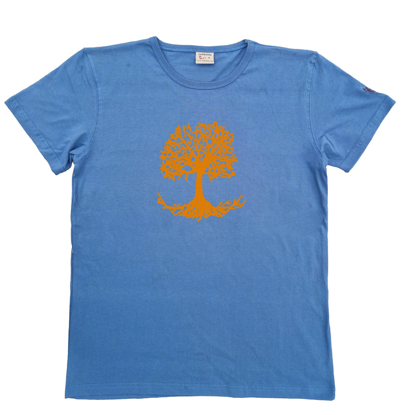 t-shirt homme sambalou bleu gris - motif arbre