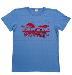 Sambasavane brun et rouge - T-shirt homme bio Sambalou couleur bleu gris 2023
