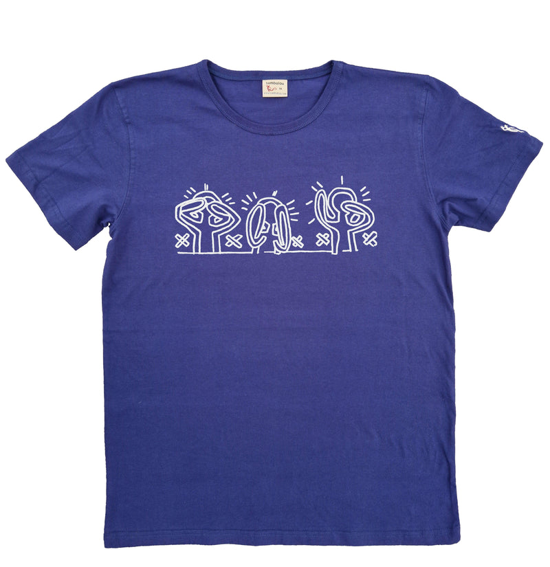 T-shirt homme bio Sambalou couleur bleu marine - motif3isa