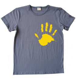 Main the hand jaune - T-shirt homme gris 2023