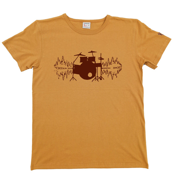 t-shirt sambalou - drumswave - t-shirt jaune moutarde