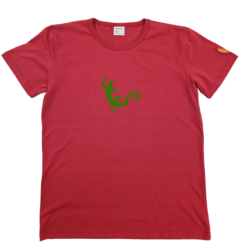 Salamandre vert - T-shirt homme bio Sambalou couleur rouge 2023