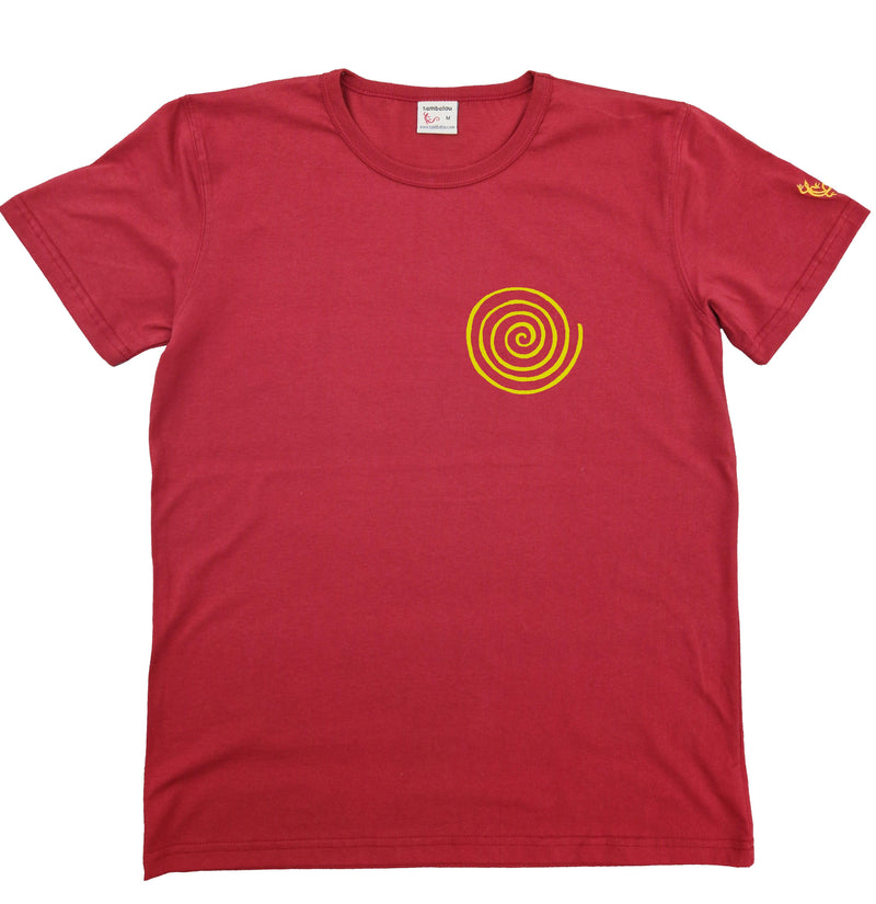 spirale pochette - T-shirt homme bio Sambalou couleur rouge 