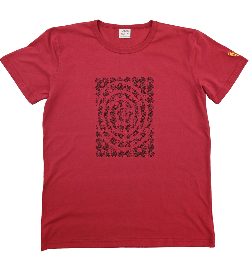 T-shirt homme bio Sambalou couleur rouge - spiralemania