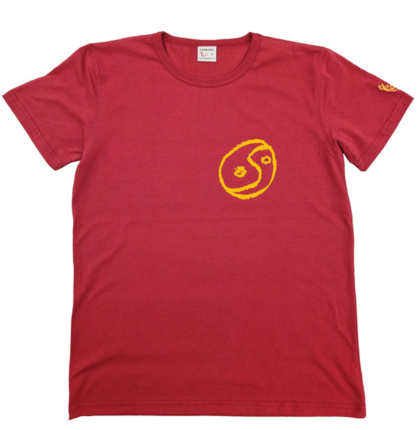 T-shirt homme bio Sambalou couleur rouge yinyin yang