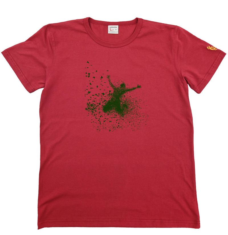 T-shirt homme bio Sambalou couleur rouge birdymen