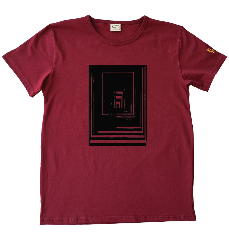 T-shirt homme bio Sambalou couleur rouge geometrie 3