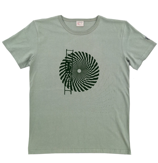 T-shirt homme bio Sambalou couleur vert olive geometrie 2