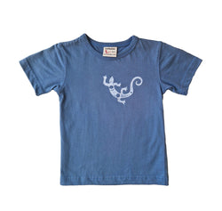 T-shirt enfant bleu gris " salamandre idéalisé "  3 ans