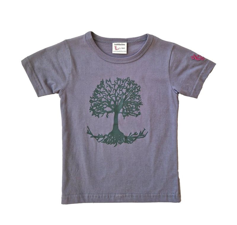 t-shirt enfant 4 ans gris arbre