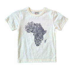 t-shirt enfant 5 ans blanc empreinte africaine