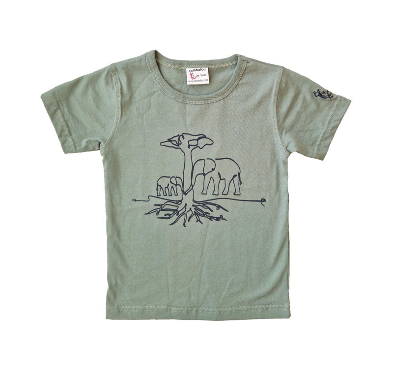 t-shirt enfant 5 ans vert trait d'arbre