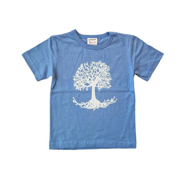 t-shirt enfant sambalou bleu gris arbre