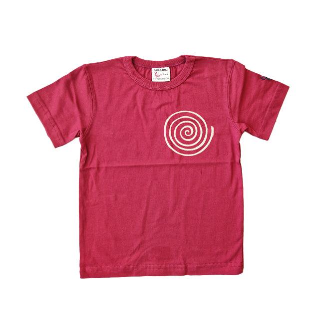 t-shirt enfant sambalou rouge bordeaux spirale