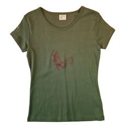 T-shirt femme BIO col rond " Salamandre " M