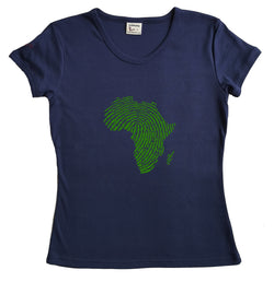 T-shirt femme BIO col rond " Empreinte africaine "