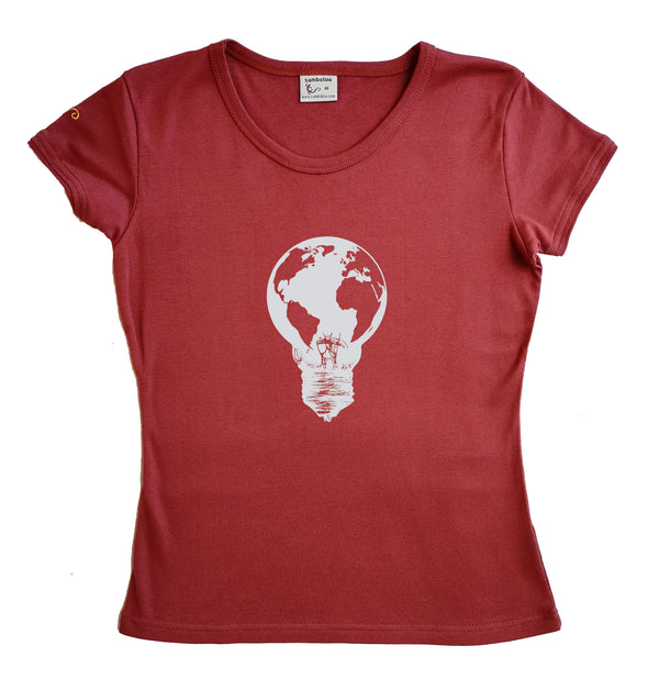 Ampoule blanc - t-shirt femme roxanne couleur rouge ketshup