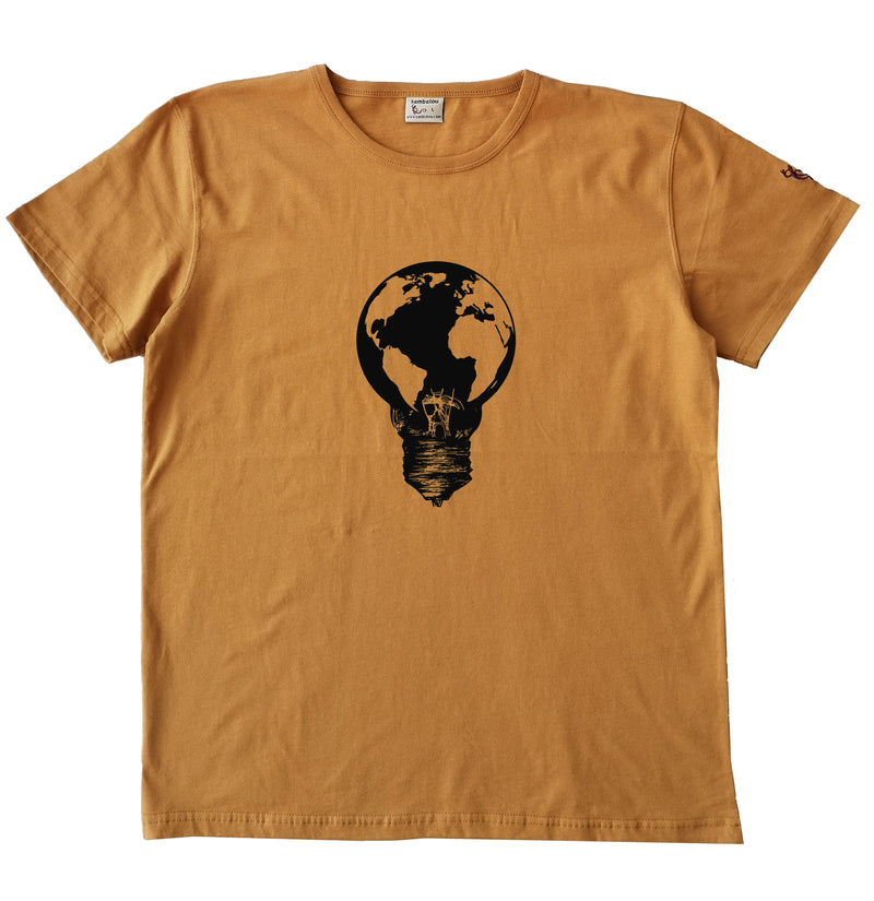 Ampoule noir - T-shirt homme jaune moutarde