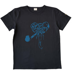T-shirt "Elephant" noir - T-shirt homme 100% coton biologique - Sérigraphie en Belgique - Tee shirts originaux et colorés