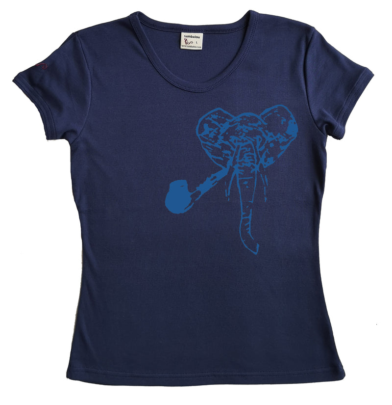 Elephant bleu - t-shirt femme roxanne couleur bleu marine