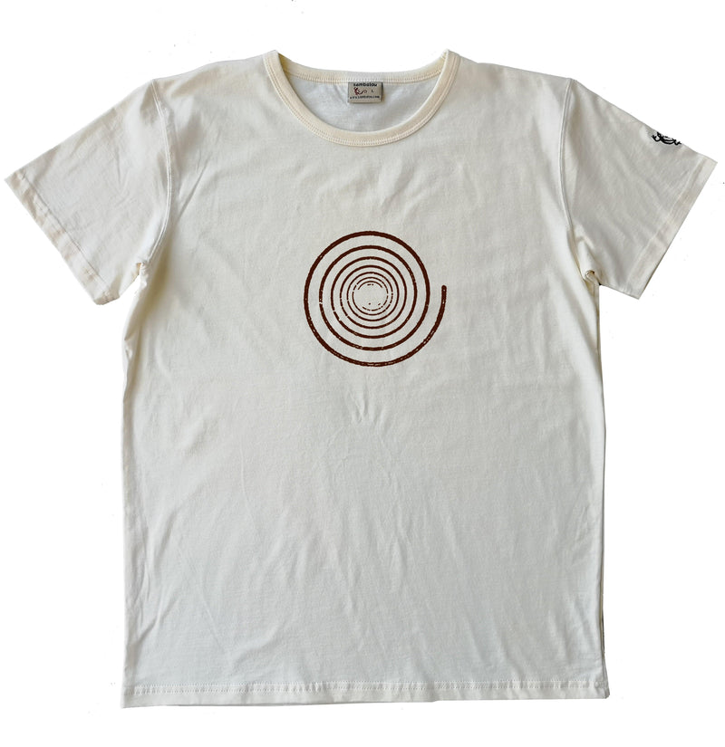 Spirale simple - T-shirt homme bio Sambalou couleur blanc cassé