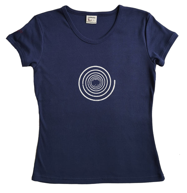 Spirale simple - t-shirt femme bio couleur bleu marine