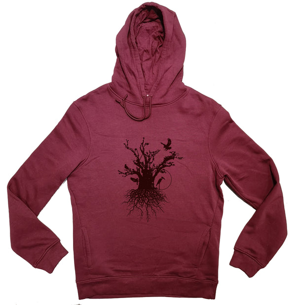 Sweat capuche homme bio Sambalou couleur bordeaux baobab habité