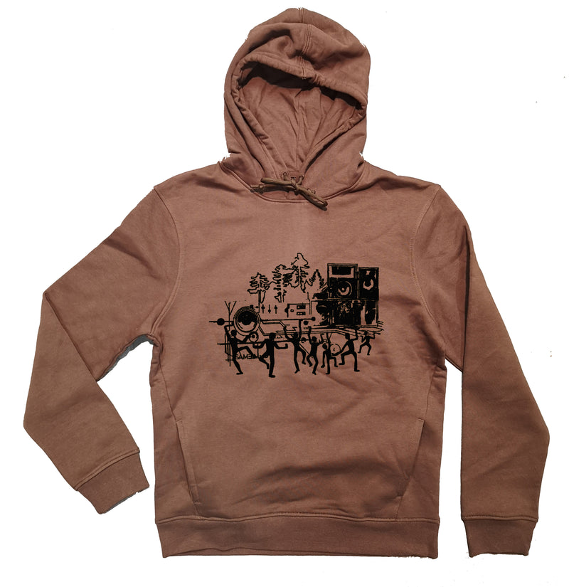 Sweat capuche homme bio Sambalou couleur brun sambanight noir