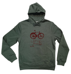 Sweat à capuche bio - hoodies Sambalou - vélo - vert foncé
