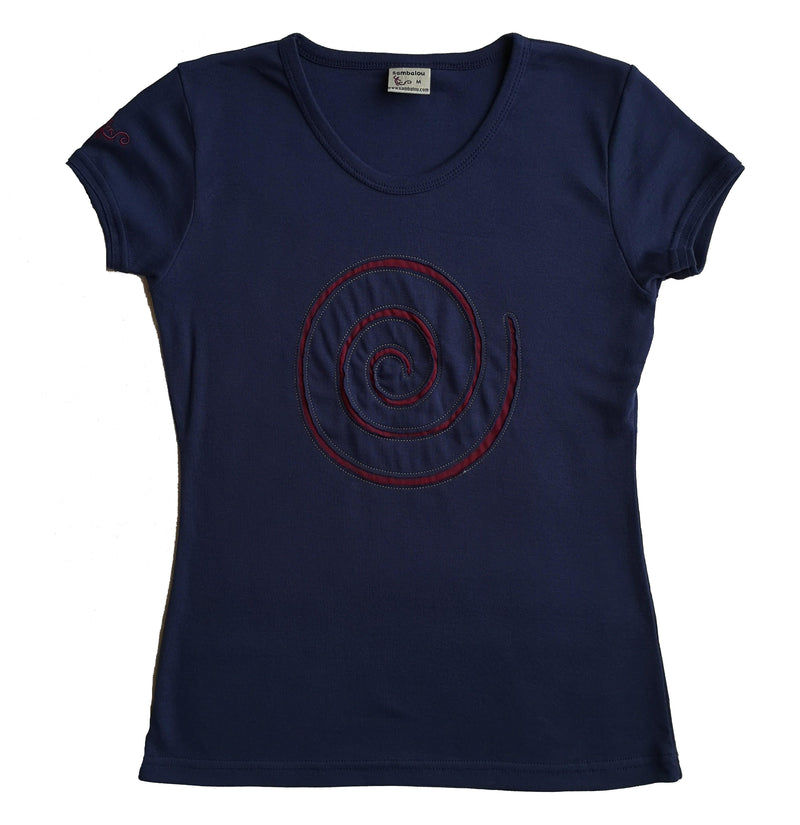 T-shirt femme BIO col rond " Spirale brodé "
