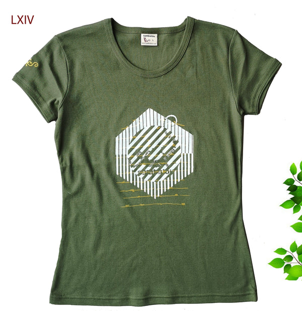 t-shirt femme vert kaki - pièce unique sambalou 65