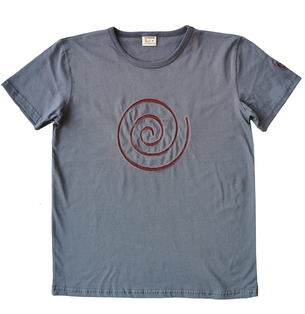 t-shirt classique homme sambalou " spirale brodé " tshirt gris anthracite