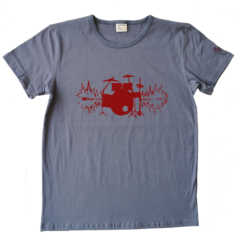 t-shirt sambalou - drumswave - t-shirt gris