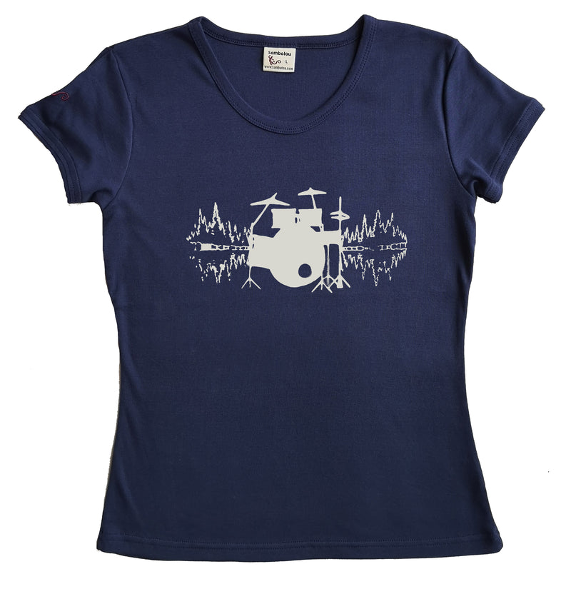 T-shirt femme BIO col rond " Drumswave "