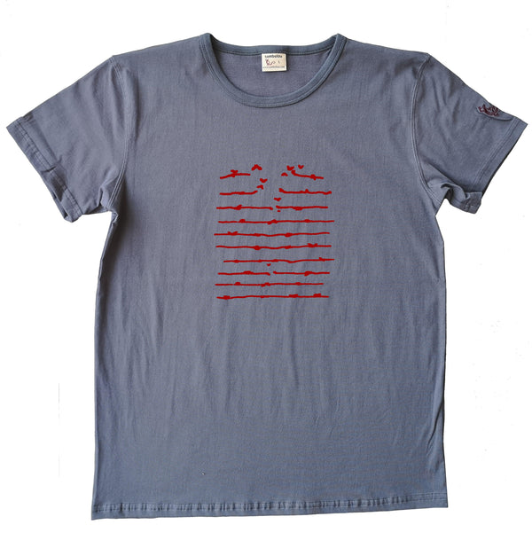 flybarbelé rouge - T-shirt homme bio Sambalou couleur gris brun 2