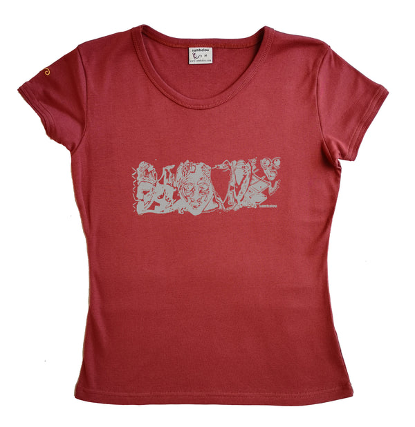 panoramasques blanc - t-shirt femme roxanne couleur rouge ketshup