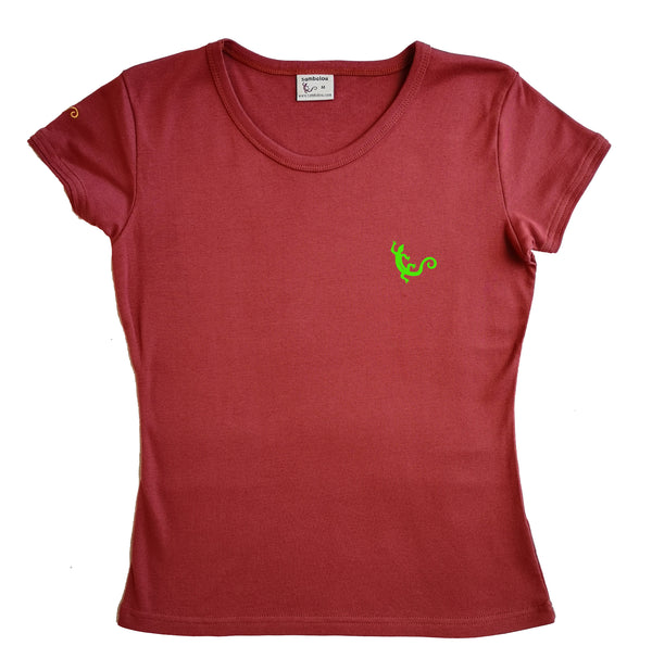 salamandre pochette vert - t-shirt femme roxanne couleur rouge ketshup