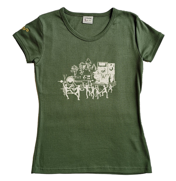 sambanight blanc - t-shirt femme bio couleur vert kaki
