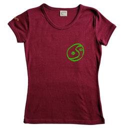 t-shirt femme bio couleur cordovan yinyin yang